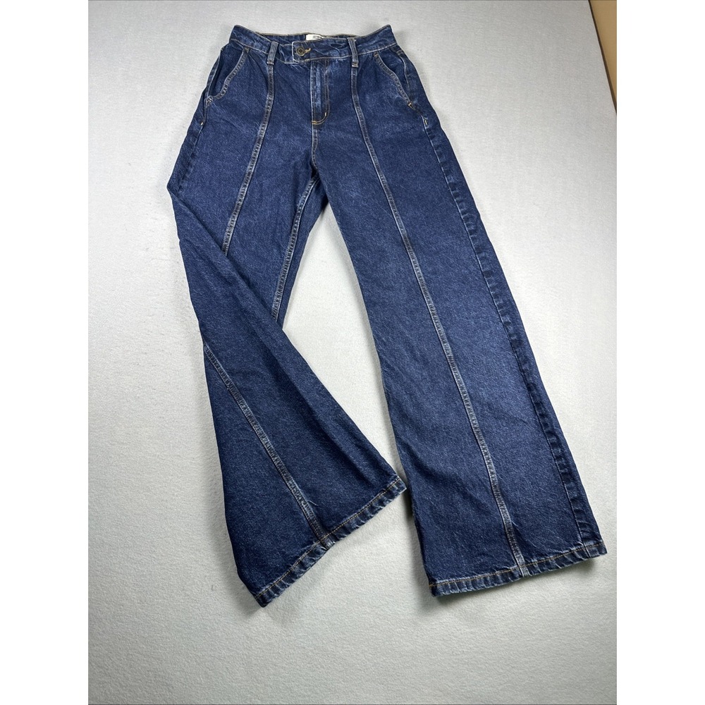 Dark Blue Wide-Leg Women's Jeans